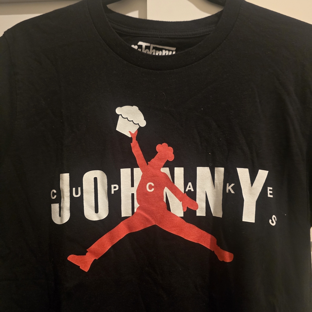 Johnny Cupcakes Black Tee with Red Graphic